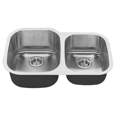 Portsmouth 31.5 " L Undermount Double Bowl Stainless Steel Kitchen Sink