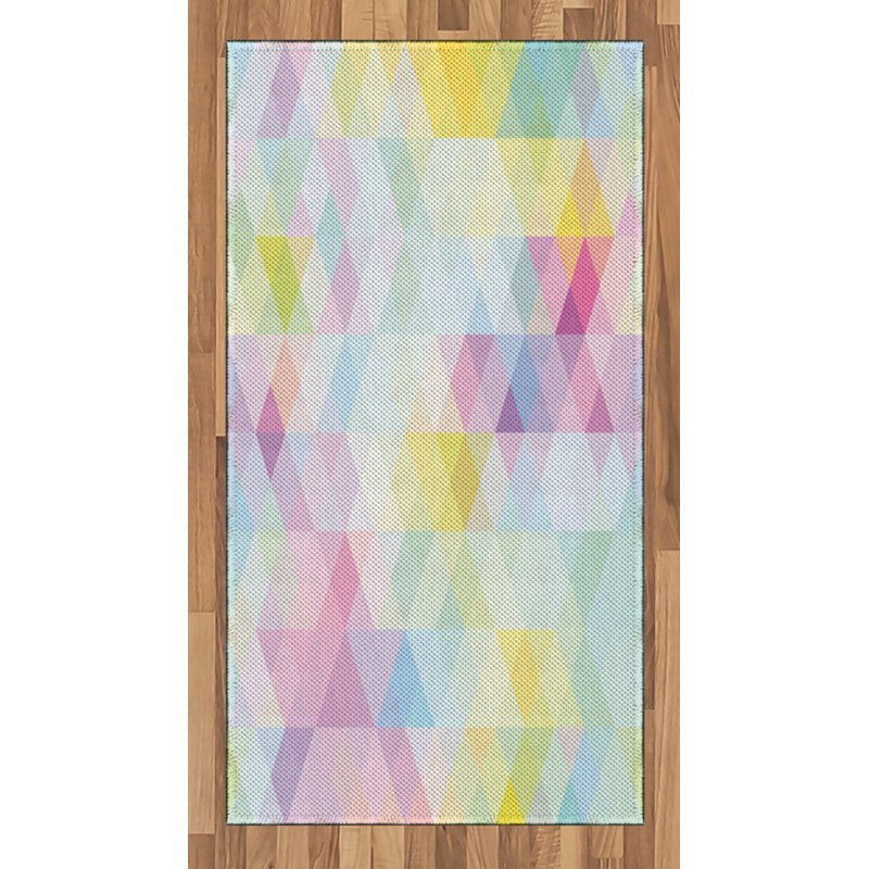 Abstract High Density Long Fiber Poly Threads Decorative Area Rug Carpet, Rectangle 2'7" x 5'