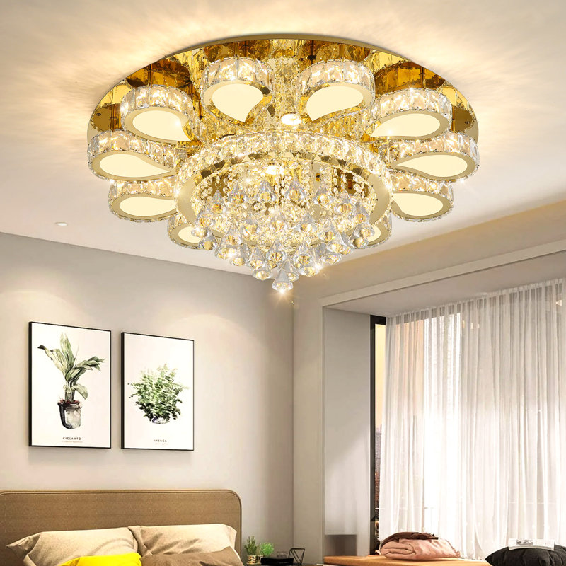 Lustre en cristal Glam, Noir mat