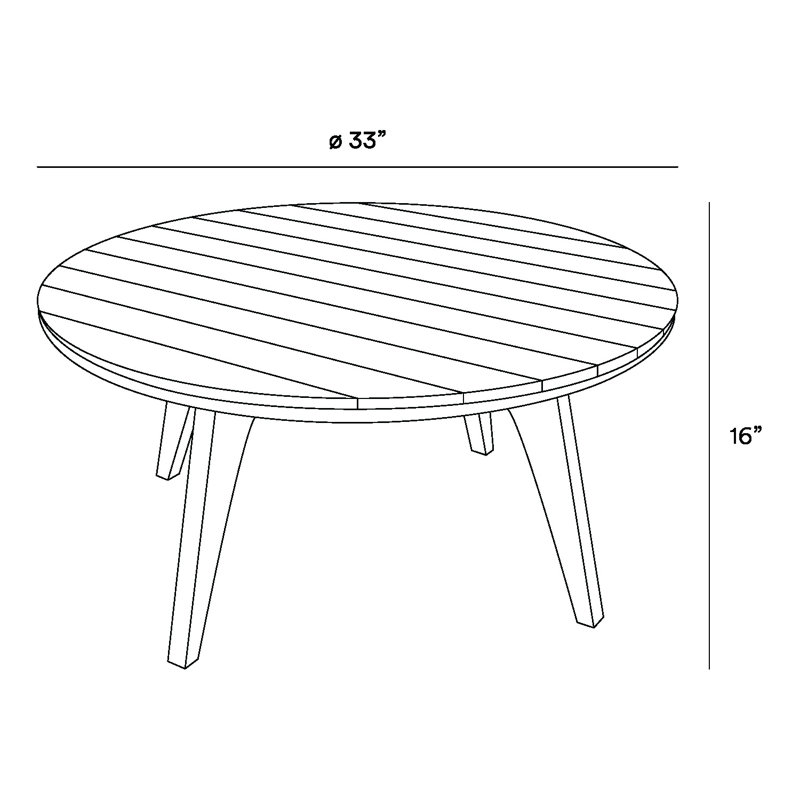 Manzanillo Outdoor Round Teak Coffee Table
