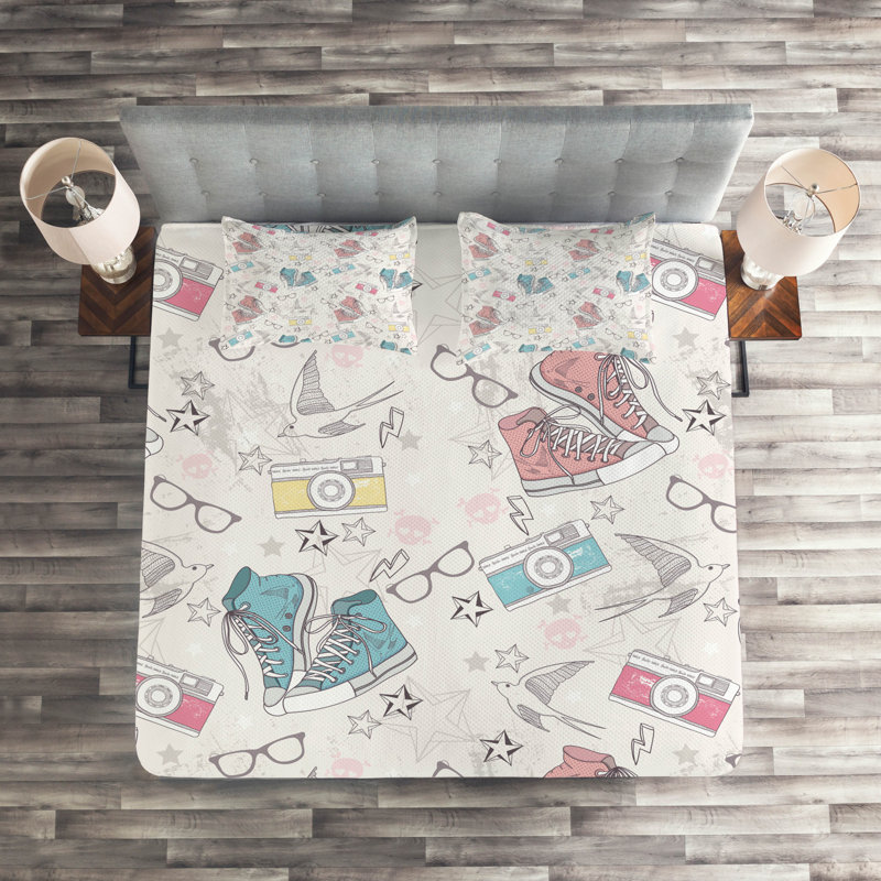 Modern & Contemporary Polyester Coverlet, King Bedspread + 2 Shams