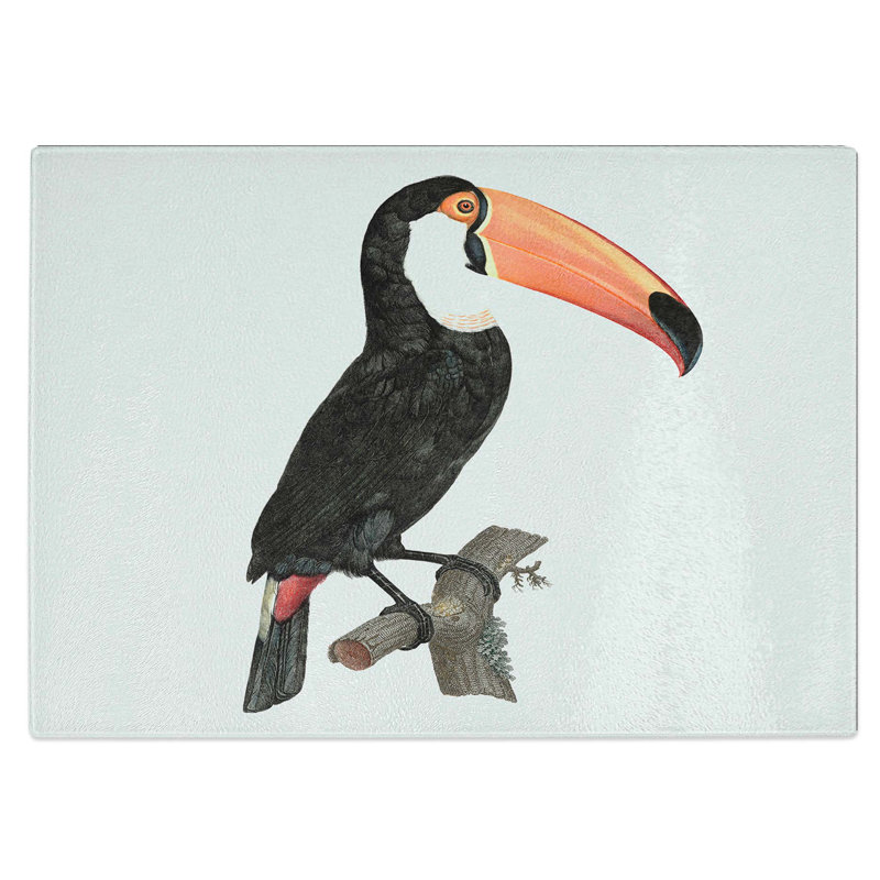 Tempered Glass a Toucan Chopping Board, 39 cm W x 28.5 cm L