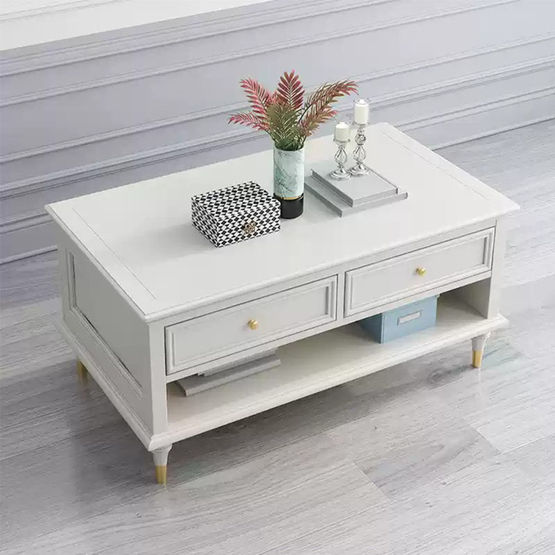 Eco-painted waterproof coffee table, White, 19.29" H x 51.18" L x 26.77" W