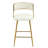 (Set Of 2) 26'' Counter Height Bar Stools Corduroy Kitchen Island Counter Bar Stool With Back,Golden Chromed Base And Footrest (Beige)-2138448891-2138448892