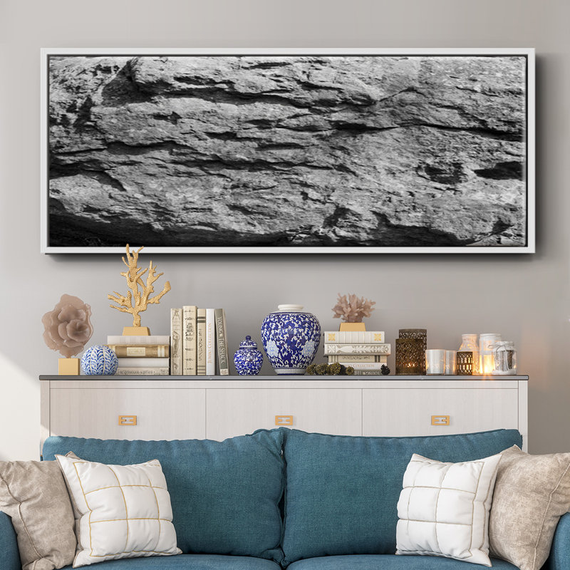 Found Textures XV- Framed Canvas, 20" H x 50" W