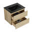 Meuble-lavabo mural de 1 po | lavabo en céramique noire | 2 tiroirs à fermeture en douceur | conception moderne | assemblage facile | peu encombrant