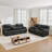 2-Piece Reclining Sofa Set in PU Leather with Center Storage, Cup Holders and Built-in Bluetooth Speaker-808111510