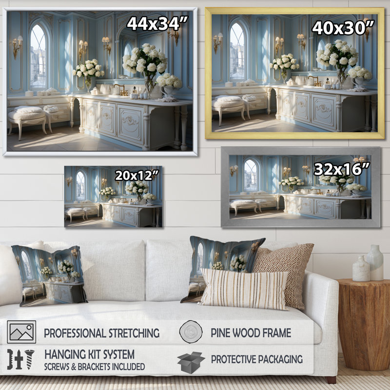 Jalayia Laundry Room French Vintage II On Canvas Print, H 24 po x l 32 po x P 1 po, Cadre flottant noir