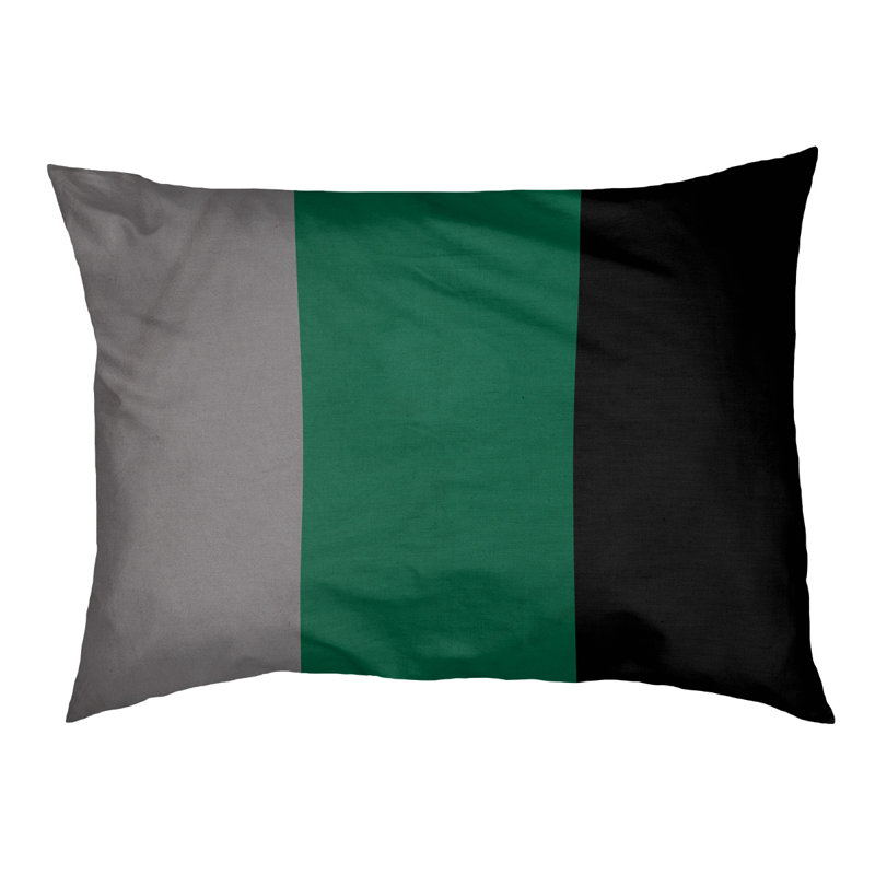 Coussin Designer, Petit (L 18 po x l 28 po), Argent / vert victorieux / noir