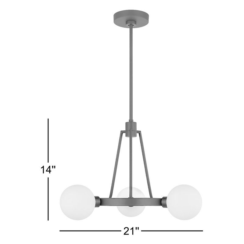 Loane 3-Light Chandelier, Midnight Black