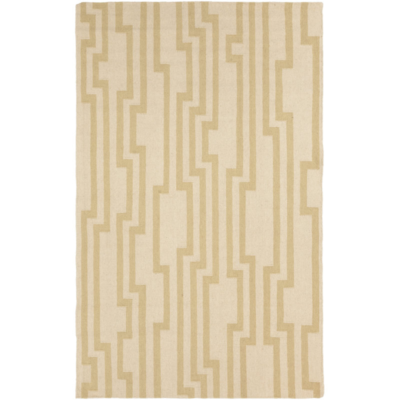 Tapis brun / brun clair en laine tissé à la main Josephine, Rectangle 2 pi x 3 pi