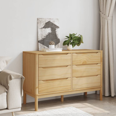 Chest Of Drawers FLORO Solid Wood Pine by Latitude Run