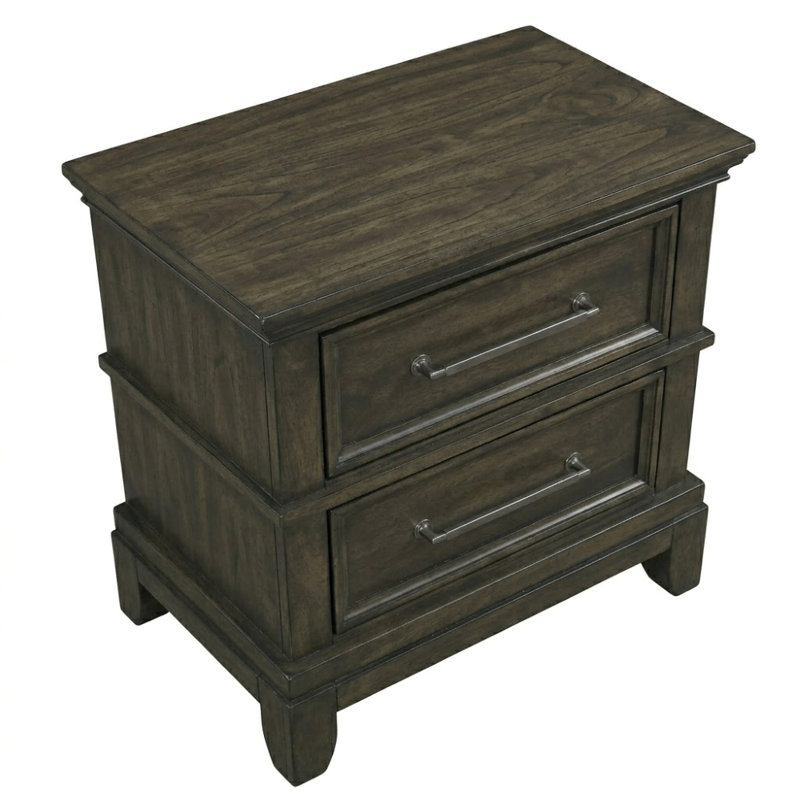2 tiroirs gris W Table de chevet