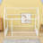 Twin Metal House Bed With Fence-Style Guardrails-2092570744