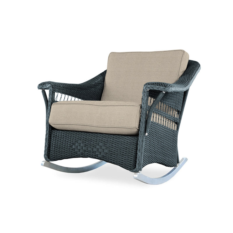 Nantucket Outdoor Rocker Chair, White, Decorline Natural