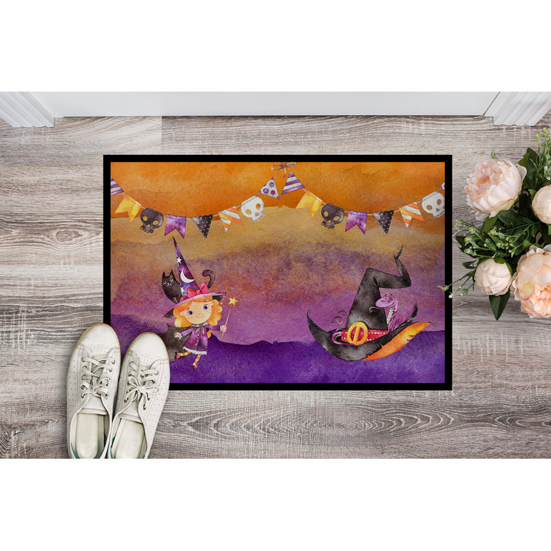 Eila Non-Slip Halloween Outdoor Doormat, 0.25" H x 27" W x 18" D