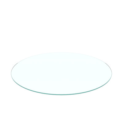 Plateau de table rond en verre trempé de 20 po, verre transparent, bord plat de 1/4 po d'épaisseur poli (seulement le plateau)