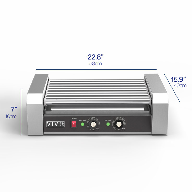 Vivo Electric Hot Dog, 7" H x 22.5" L x 15.9" D