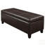 Banc de rangement contemporain avec repose-pieds rectangulaire en similicuir vegan brun patiné, parfait pour le salon et le vestibule