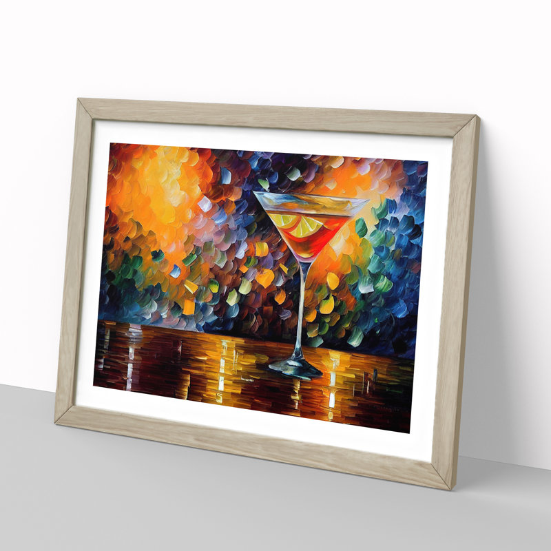 Cocktail Painting Vol.1 Abstract - Framed Print, 25cm H x 34cm W x 2cm D, Oak