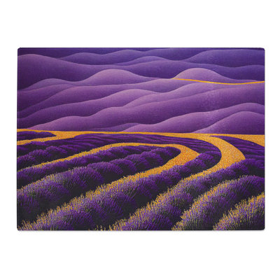 Lovable Lavender Flower Field  Glass Chopping Board