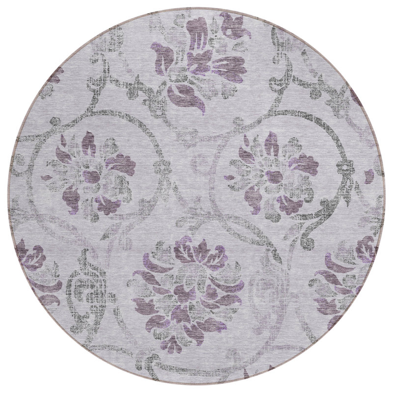 Tapis intérieur / extérieur Sossio avec envers antidérapant, Rond 8 pi