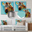 Art mural en métal coloré, zèbre fantaisie II-383165612