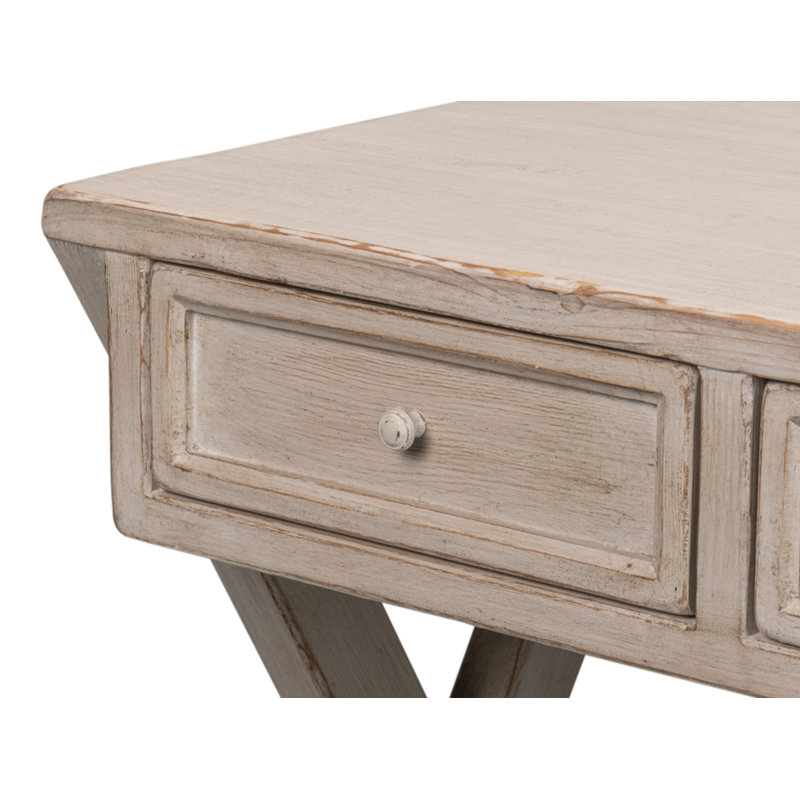 Kitchen Solid Wood Writing Desk, Stone Gray