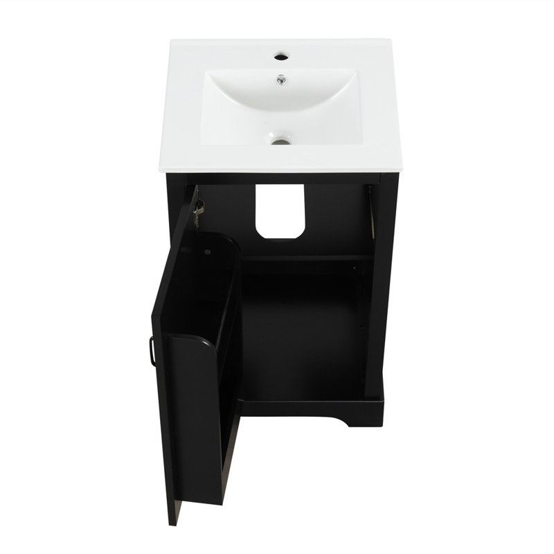 20" Bathroom Vanity with Sink, Black