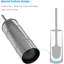 Porte-brosse de toilette en acier inoxydable martelé, fini argent brillant. Doublure intérieure en plastique pour éviter les gouttes.