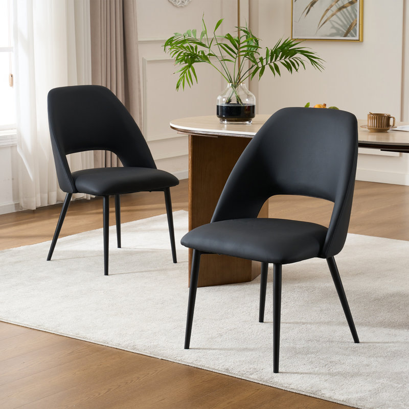 Chaises d'appoint rembourrées Mid-Century modernes l 22,1 po Sverker, Noir mat