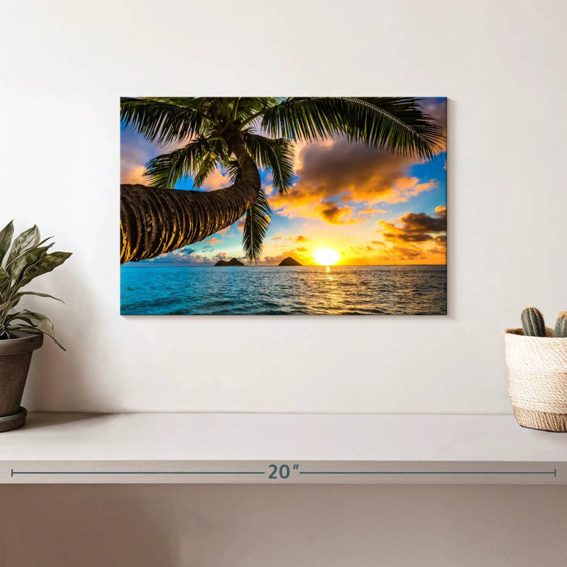 Plage Gillard Lanikai au coucher du soleil, H 8 po x l 12 po