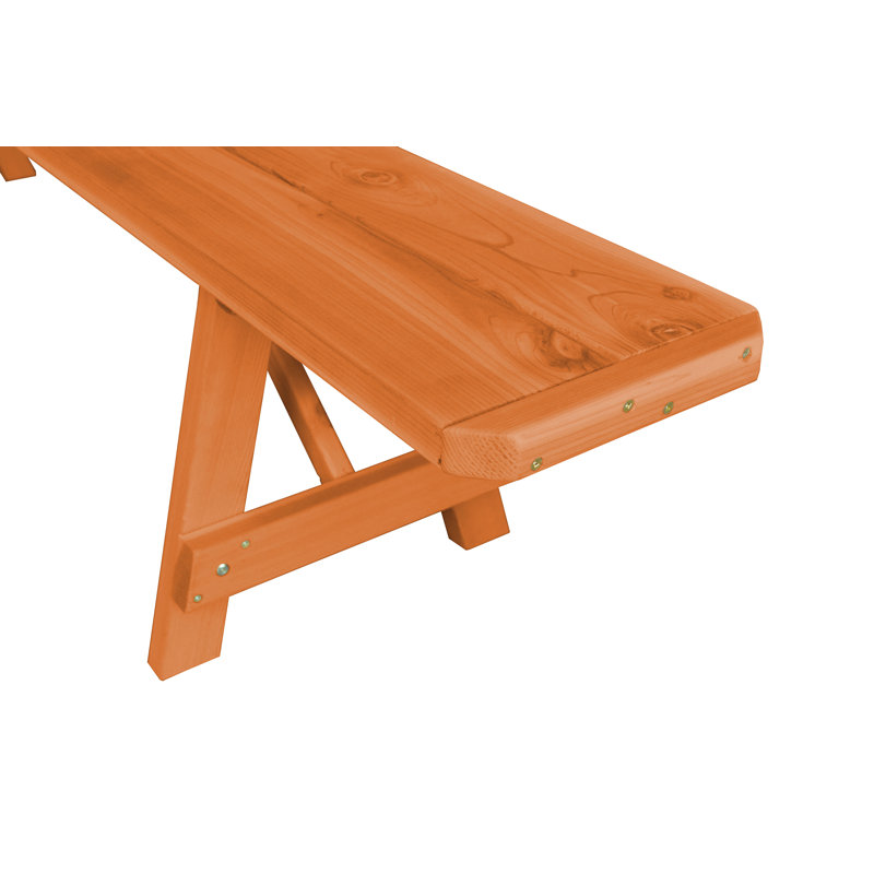 Guernsey Solid Wood Bench, Cedar Stain, 17" H x 44" W x 11" D