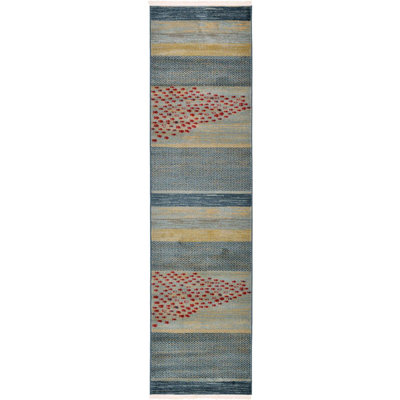 Tapis bleu / rouge / beige Abrigail