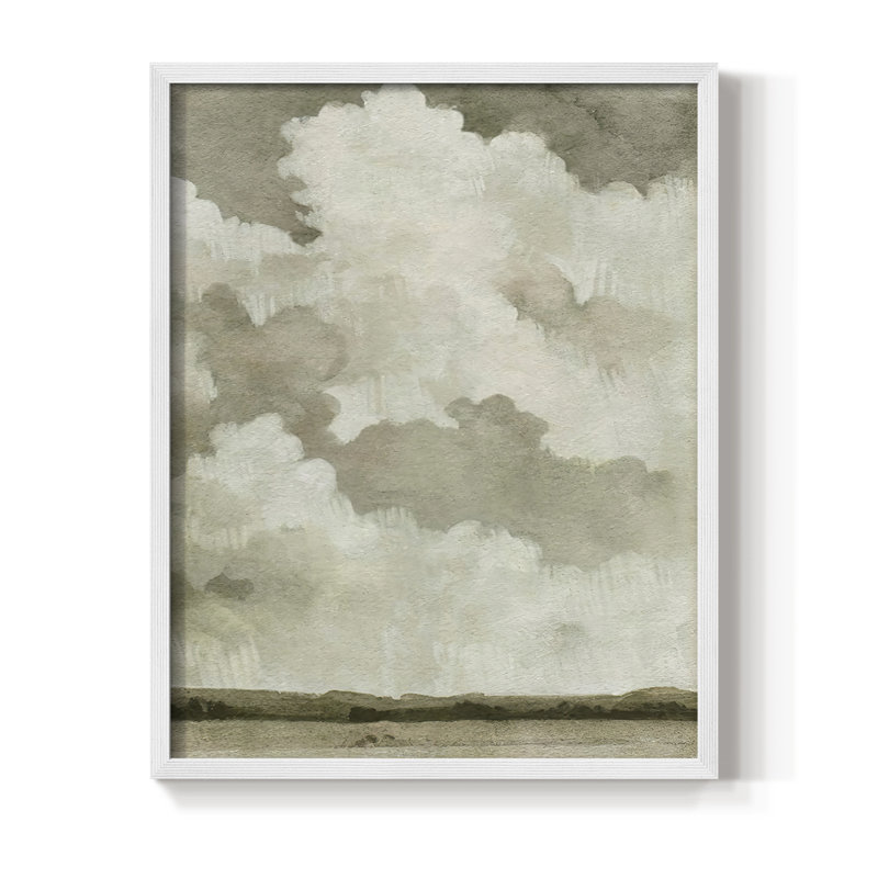 «Big Dark Sky II», reproduction encadrée - bois massif, H 10 po x l 8 po, Blanc