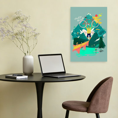 «Mountain Cycling Triumph Abstract Contemporary Landscape Mountain», reproduction d'art murale