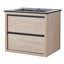Meuble-lavabo 24 po avec lavabo en céramique noire et 2 tiroirs à fermeture douce