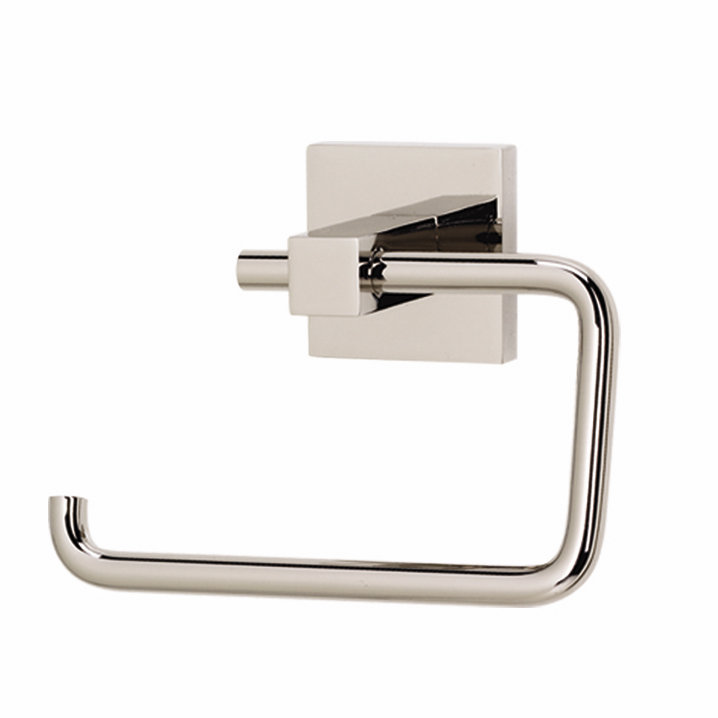 Contemporary I Single Post Wall Mount Toilet Paper Holder, Polished Nickel