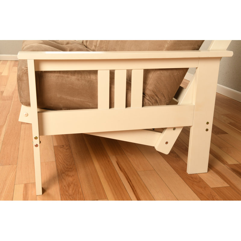 Stratford Full-Size Futon Frame Includes Storage Drawers, Mattress Not Included, White