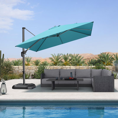 Parasol en porte-à-faux bleu Shanissa