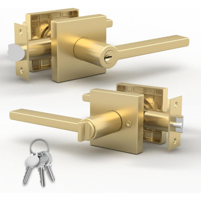 Poignée de porte intérieure réversible pour les chambres à coucher, les salles de bain et les couloirs Mega Handles | Serrures de porte modernes en acier inoxydable | Prise universelle