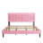 Sebria Bed Frame with Velvet Upholstered Square Design Headboard Platform Bed with Strong Wood Slats-1899001838-1899001810