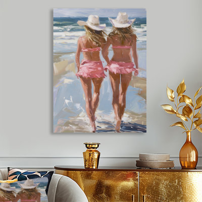 Cowgirls At Rockport Beach In Texas - Cowgirls Wall Art