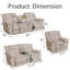 Ensemble de canapé inclinable 3 pièces-1263852806