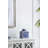 5X5x8" Hand Painted Square Canister, Blue And White Floral Pattern