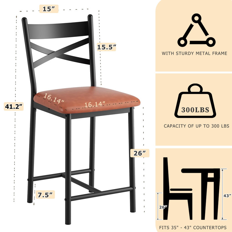 Metal Bar Cart, 66.04cm, Brown