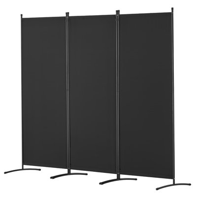 Paravent, diviseurs de pièce 102 x 71 pouces et écrans d'intimité pliables à 3 panneaux, cloisons de séparation en tissu pour bureau, chambre à coucher, salle à manger, bureau, autoportant, noir