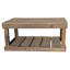 Table basse rustique fabriquée à la main avec tablette de plancher - bois massif, finition noyer foncé