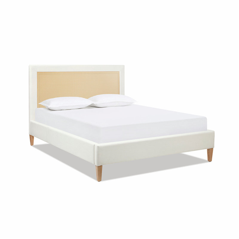 Billingsly Upholstered Cane-Back Bed, Queen