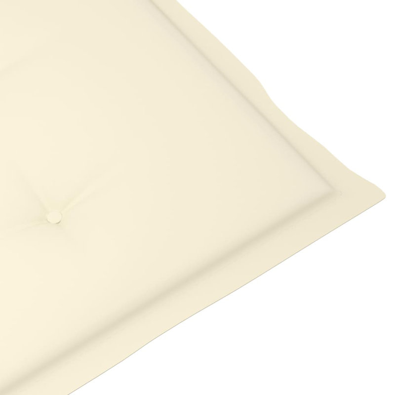 Chaise de patio pliante en acacia avec coussin Jomes, Crème